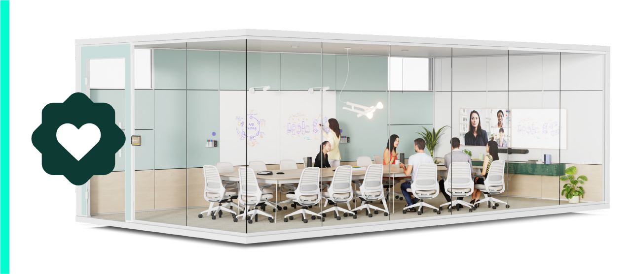 Header Image of people in a conference room benefitting form the Logitech Select plan