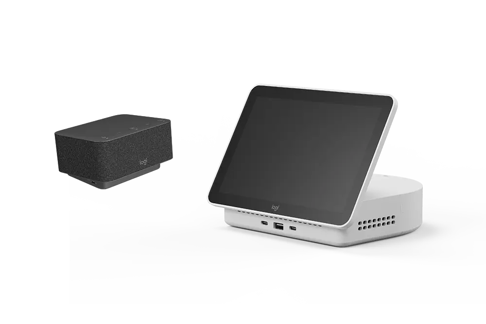 Logitech Sight sitting on a desk during an office meeting